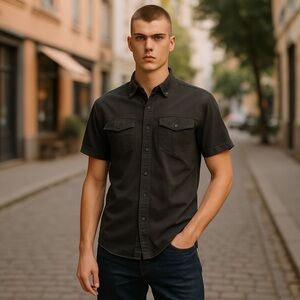 Armani Exchange Black Polo Shirt